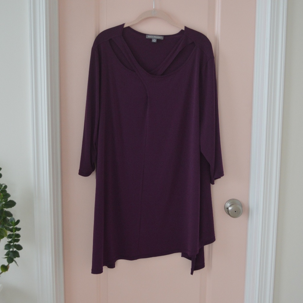 EUC Kate & Mallory Purple Criss Cross Cut Out Top